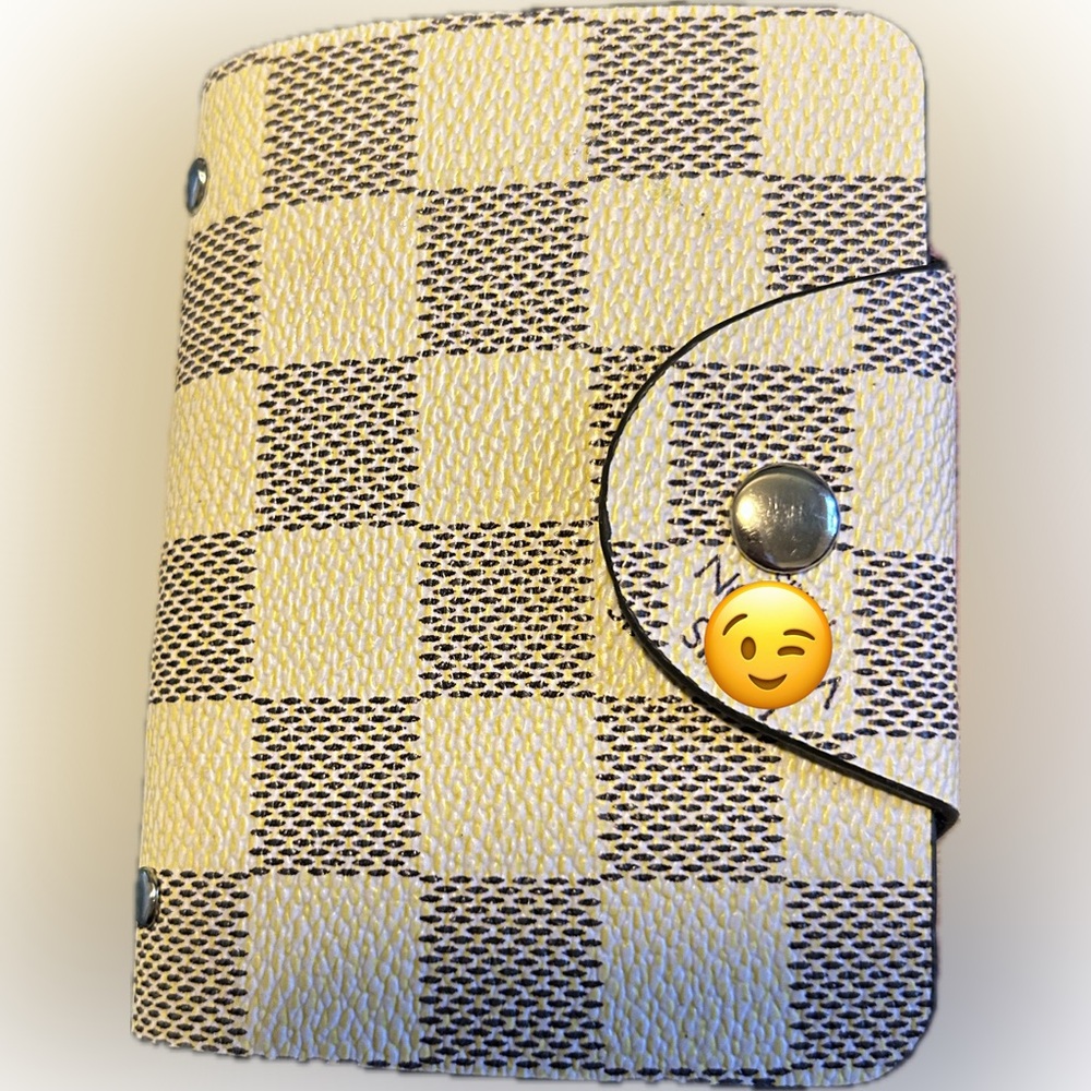 White Checkered Luxury Card/Picture Wallet